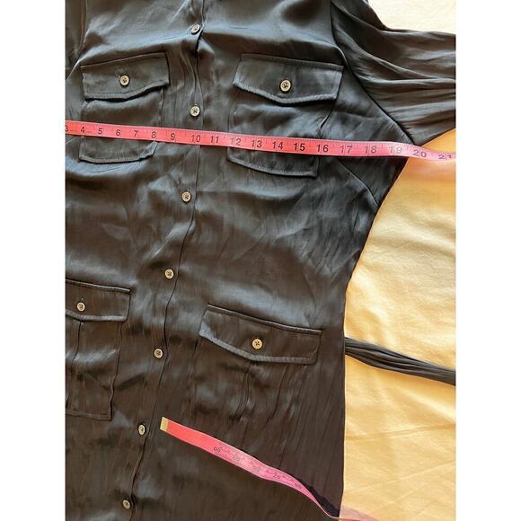 Madewell Women's Button-Front Utility Shirtdress in Satin Deep Indigo Size Small - Picture 11 of 16